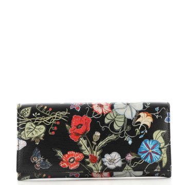 Gucci Continental Wallet Flora Knight Printed Leather