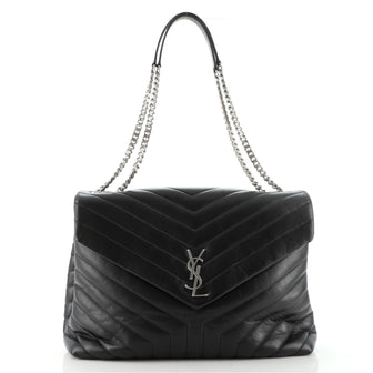Saint Laurent LouLou Shoulder Bag Matelasse Chevron Leather Large