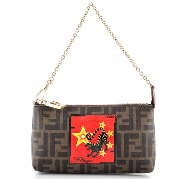 Fendi Zip Pochette Printed Zucca Coated Canvas Mini
