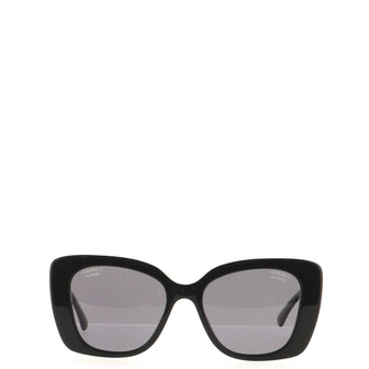Chanel Logo Square Sunglasses Acetate with Crystals