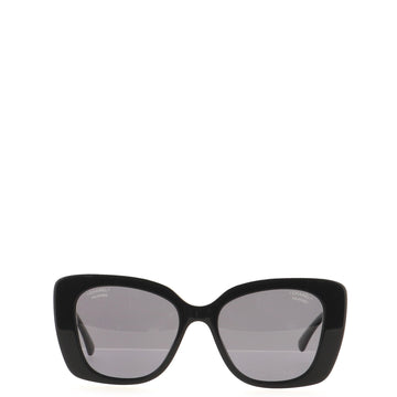 Chanel Logo Square Sunglasses Acetate with Crystals