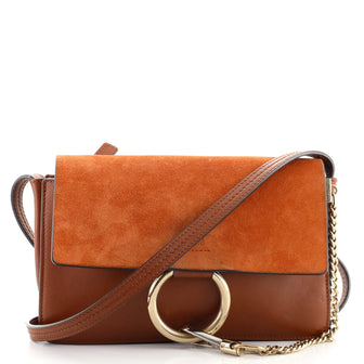 Chloe Faye Shoulder Bag Leather and Suede Small