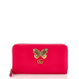 Gucci GG Marmont Zip Around Wallet Embellished Leather
