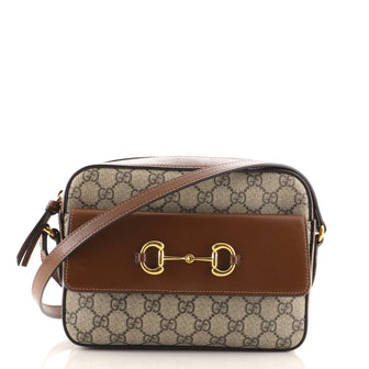 Gucci Horsebit 1955 Flap Pocket Camera Bag GG Coated Canvas Small