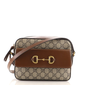 Gucci Horsebit 1955 Flap Pocket Camera Bag GG Coated Canvas Small