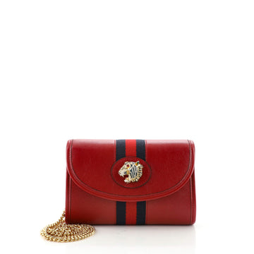 Gucci Rajah Web Chain Shoulder Bag Leather Mini