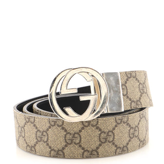 Gucci Interlocking G Belt GG Coated Canvas Wide