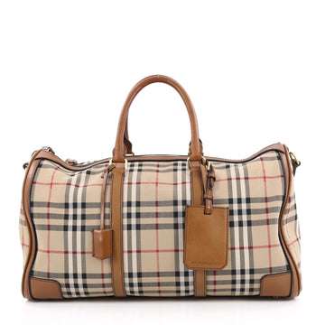 Burberry Convertible Weekend Duffle Bag Horseferry Check Canvas Medium brown