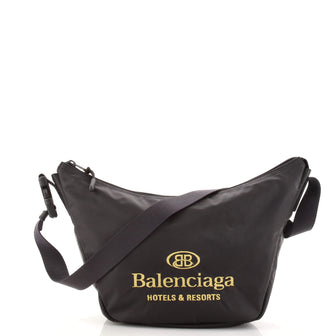 Balenciaga Logo Zip Sling Hobo Nylon