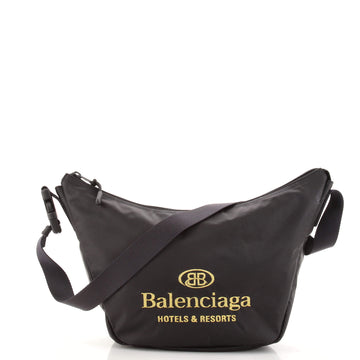 Balenciaga Logo Zip Sling Hobo Nylon