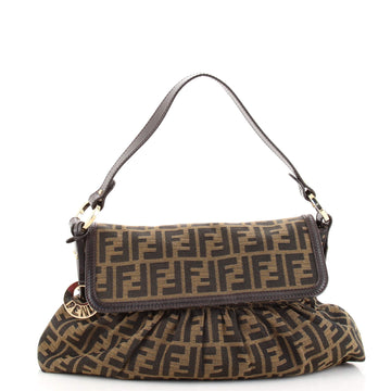 Fendi Chef Flap Bag Zucca Canvas Small