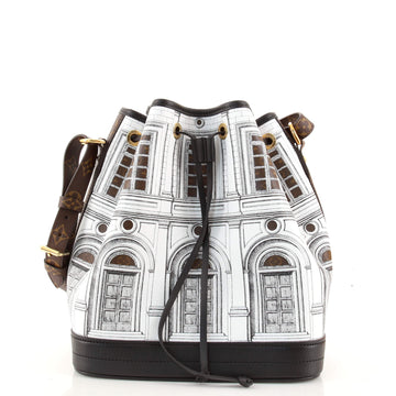 Louis Vuitton Noe Handbag Limited Edition Fornasetti Architettura Print Leather and Monogram Canvas MM