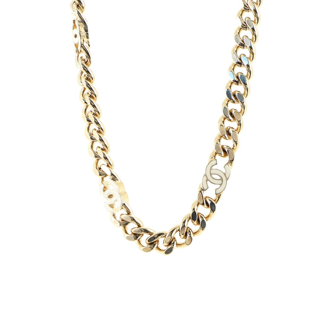 chanel gold choker chain