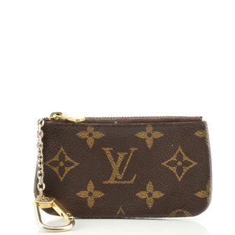 LOUIS VUITTON Key Coin Pouch Monogram Canvas Brown