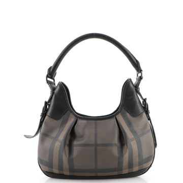Burberry Brooklyn Handbag Smoked Check Coated Canvas Small