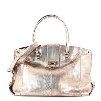 Salvatore Ferragamo Convertible Soft Sofia Tote Python Large