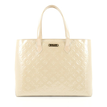 Louis Vuitton Wilshire Handbag Monogram Vernis MM Neutral