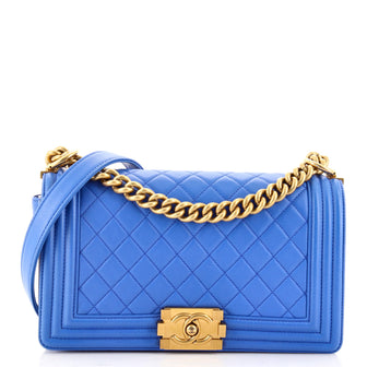 Chanel Boy Flap Bag Quilted Lambskin Old Medium