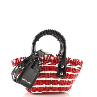 Balenciaga Bistro Panier Bag Woven Faux Leather XXS
