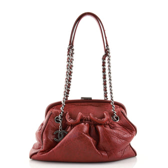 Chanel Paris-New York Pleated Frame Bag Distressed Lambskin Small