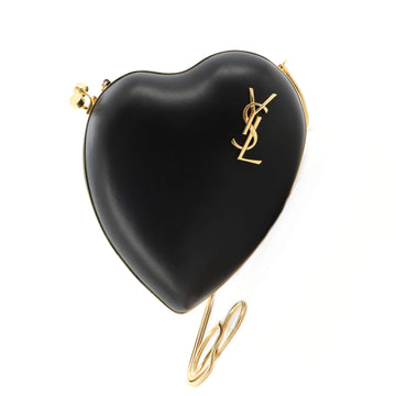 Saint Laurent Love Heart Chain Clutch Leather