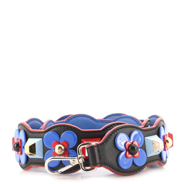 Fendi Flowerland Strap You Shoulder Strap Studded Leather