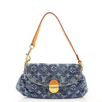Louis Vuitton Pleaty Handbag Denim Mini