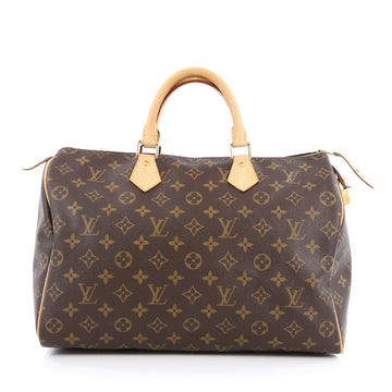 Louis Vuitton Speedy Handbag Monogram Canvas 35 brown
