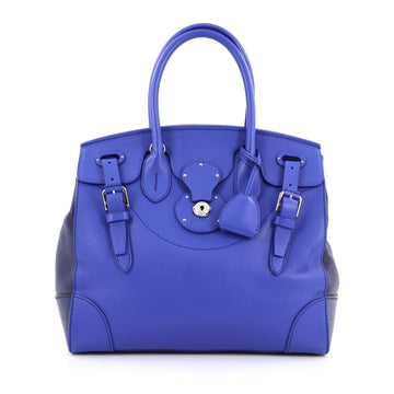 Ralph Lauren Collection Ricky Satchel Leather 33 blue