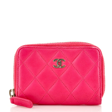 Chanel CC Zip Coin Purse Quilted Lambskin Small