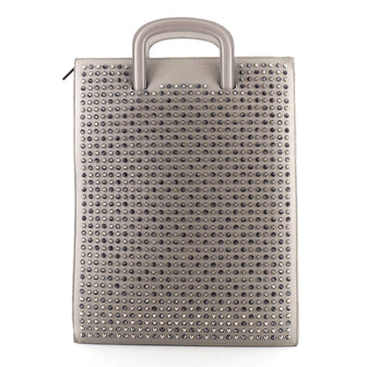 Christian Louboutin Trictrac Portfolio Bag Leather and Spiked Leather Large