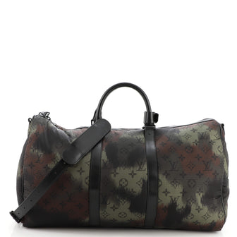 Louis Vuitton Keepall Bandouliere Bag Limited Edition Camouflage Monogram Nylon 50