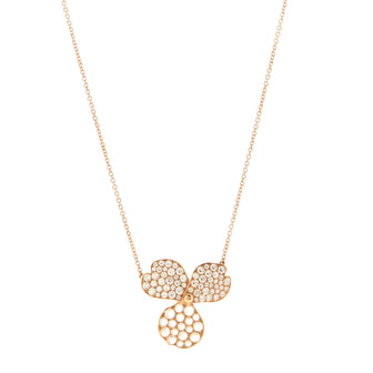 Tiffany & Co. Paper Flowers Pendant Necklace 18K Rose Gold with Pave Diamonds Large