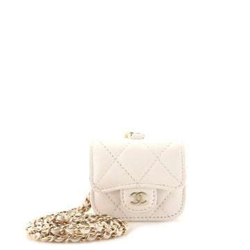 Chanel AirPods Pro Flap Case with Chain Quilted Caviar