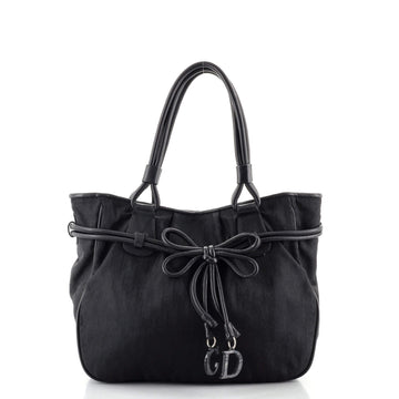 Christian Dior Bow Tote Diorissimo Nylon Medium