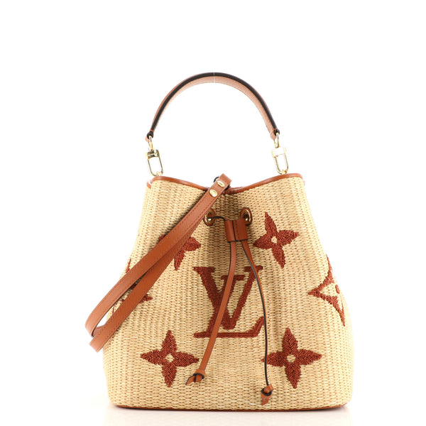 Louis Vuitton NeoNoe Handbag Monogram Raffia MM Neutral 1423681