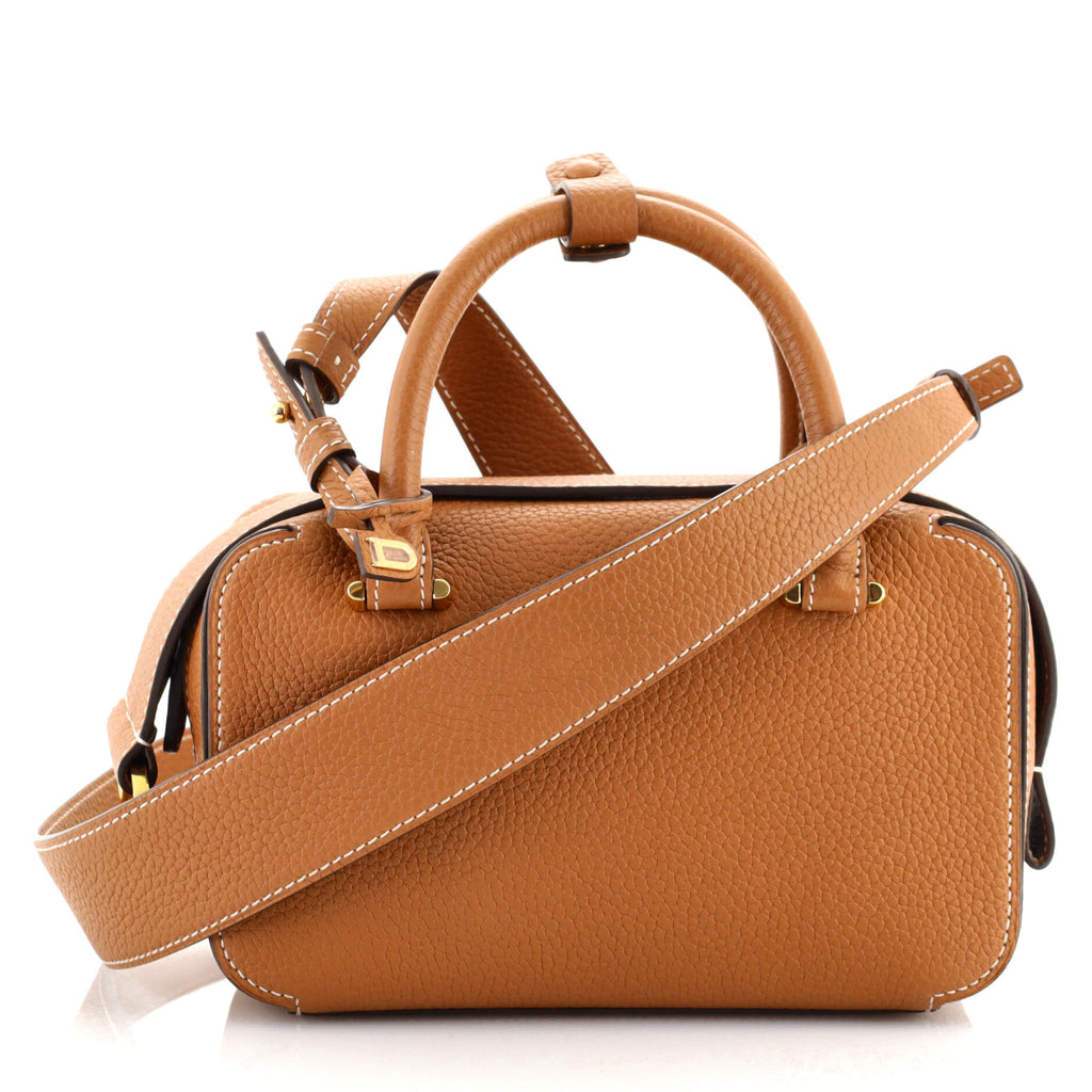 Shop DELVAUX Cool Box 2021-22FW Calfskin Plain Leather Handbags by