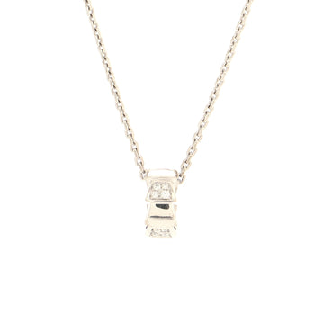 Bvlgari Serpenti Viper Pendant Necklace 18K White Gold with Pave Diamonds