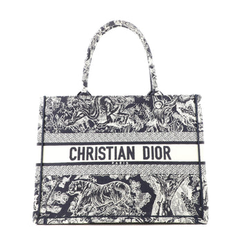 Christian Dior Book Tote Embroidered Canvas Medium