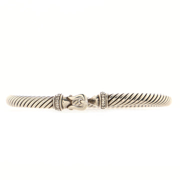 David Yurman Cable Buckle Bracelet Sterling Silver with Diamonds 5mm