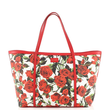 Dolce & Gabbana Miss Escape Open Tote Printed Woven Leather Medium