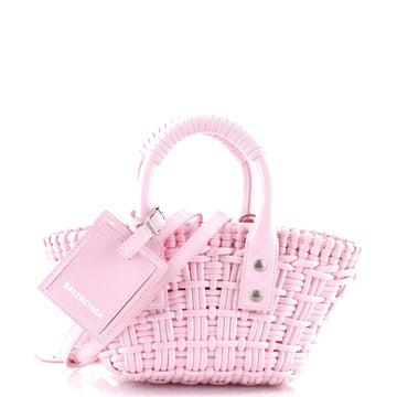 Balenciaga Bistro Panier Bag Woven Faux Leather XXS