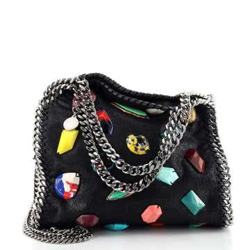 Stella McCartney Falabella Fold Over Crossbody Bag Embellished Shaggy Deer Mini