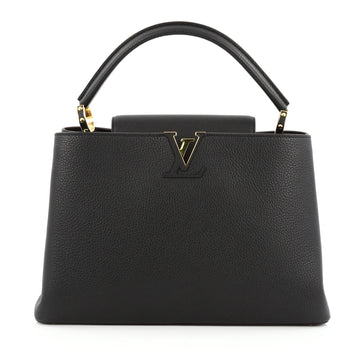 Louis Vuitton Capucines Handbag Leather MM black