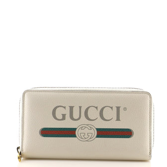 Gucci Logo Zip Around Wallet Leather Long