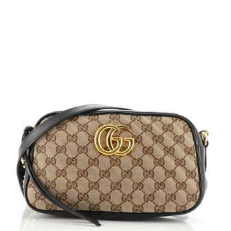 Gucci GG Marmont Shoulder Bag Diagonal Quilted GG Canvas Small