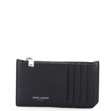 Saint Laurent Fragment Zip Card Holder Leather