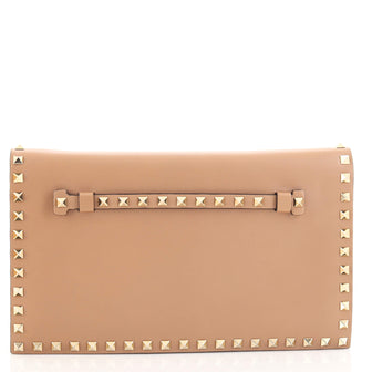 Valentino Rockstud Flap Clutch Leather