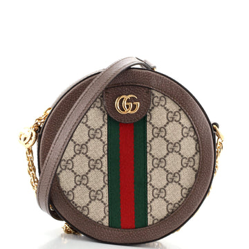 Gucci Ophidia Round Shoulder Bag GG Coated Canvas Mini
