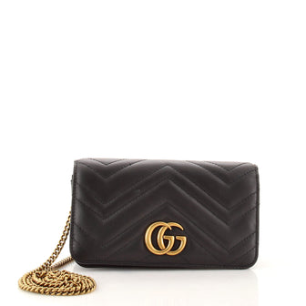 Gucci GG Marmont Chain Flap Bag Matelasse Leather Mini
